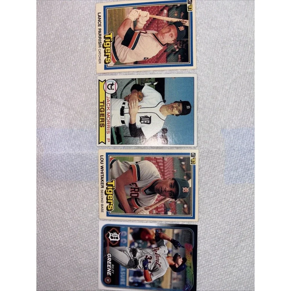 Detroit Tigers Card Lot + Whitaker + Morris + Parrish – 10 Cards